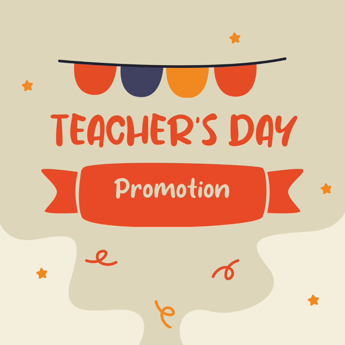 Teachers Day Promotional Clip Art Template