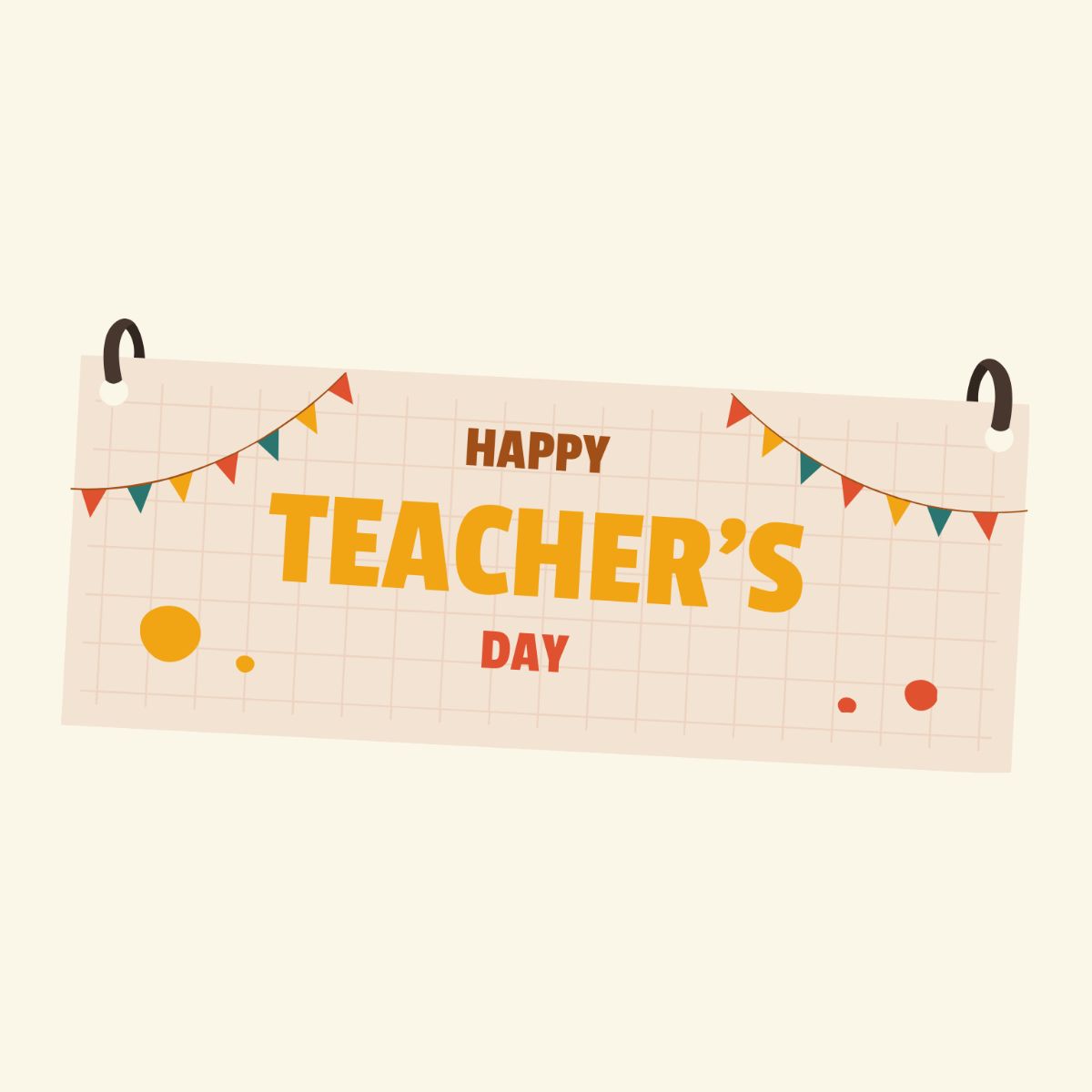 Teachers Day Banner Clip Art Template