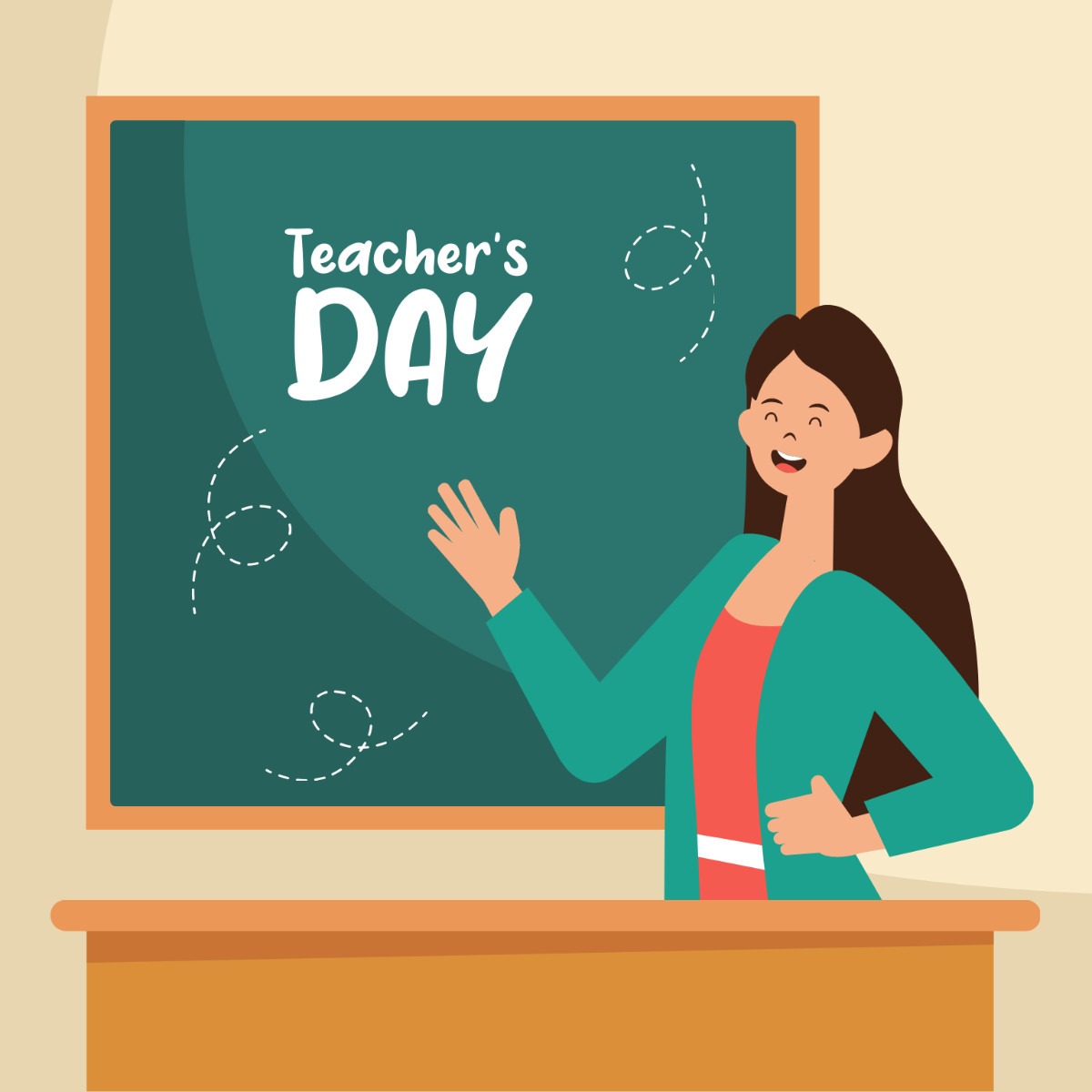 Teachers Day School Clip Art Template