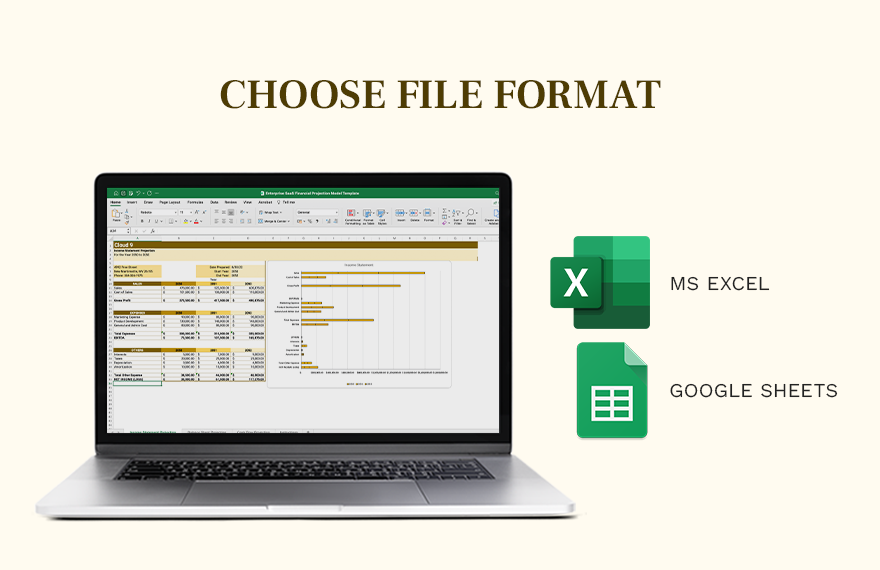 Free Enterprise SaaS Financial Projection Model Template Download in