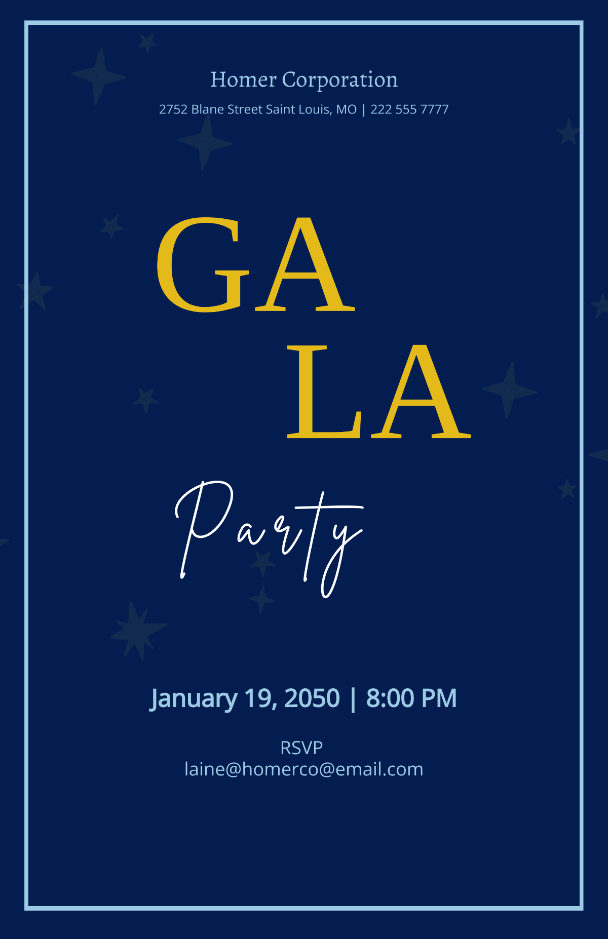 Gala Party Poster Template