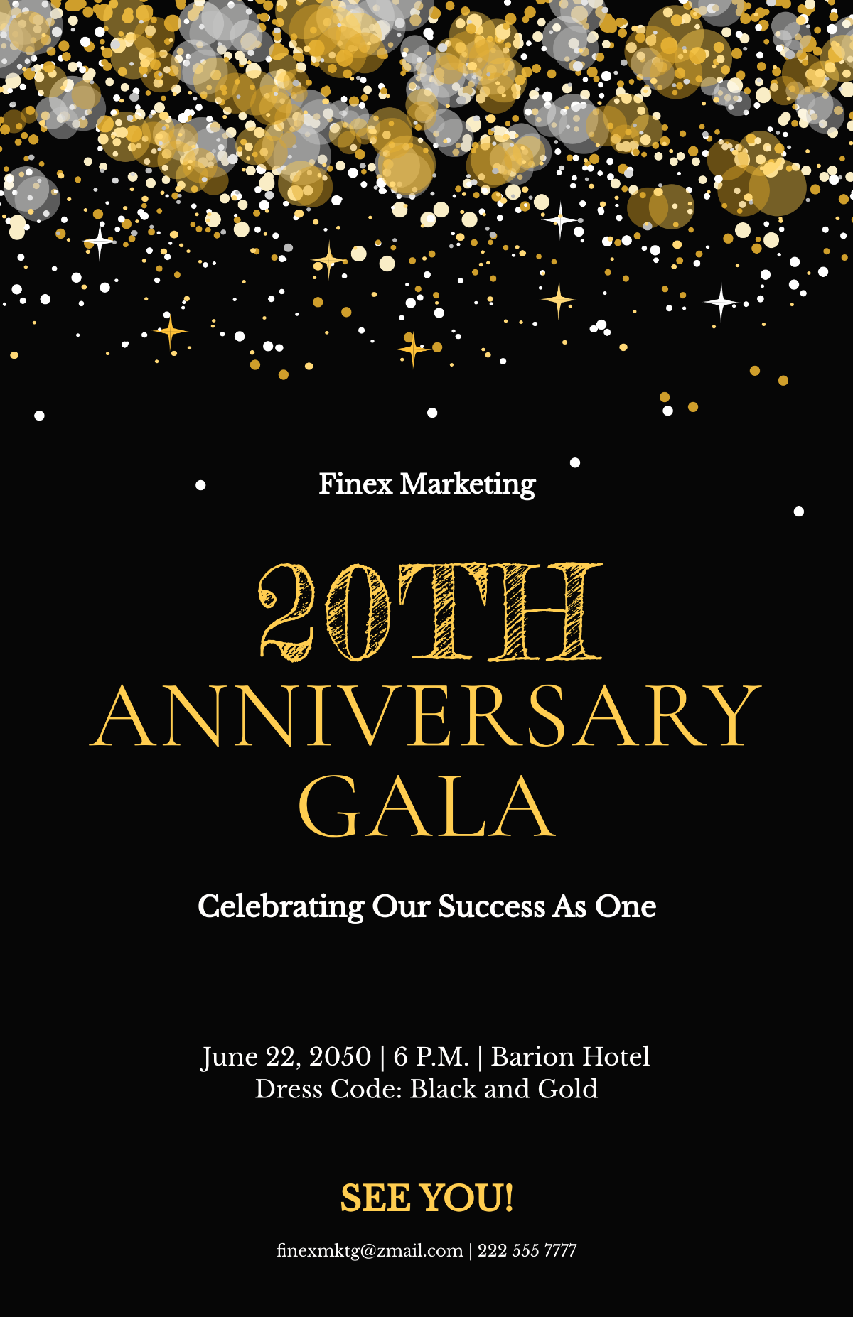 Free Anniversary Gala Poster Template