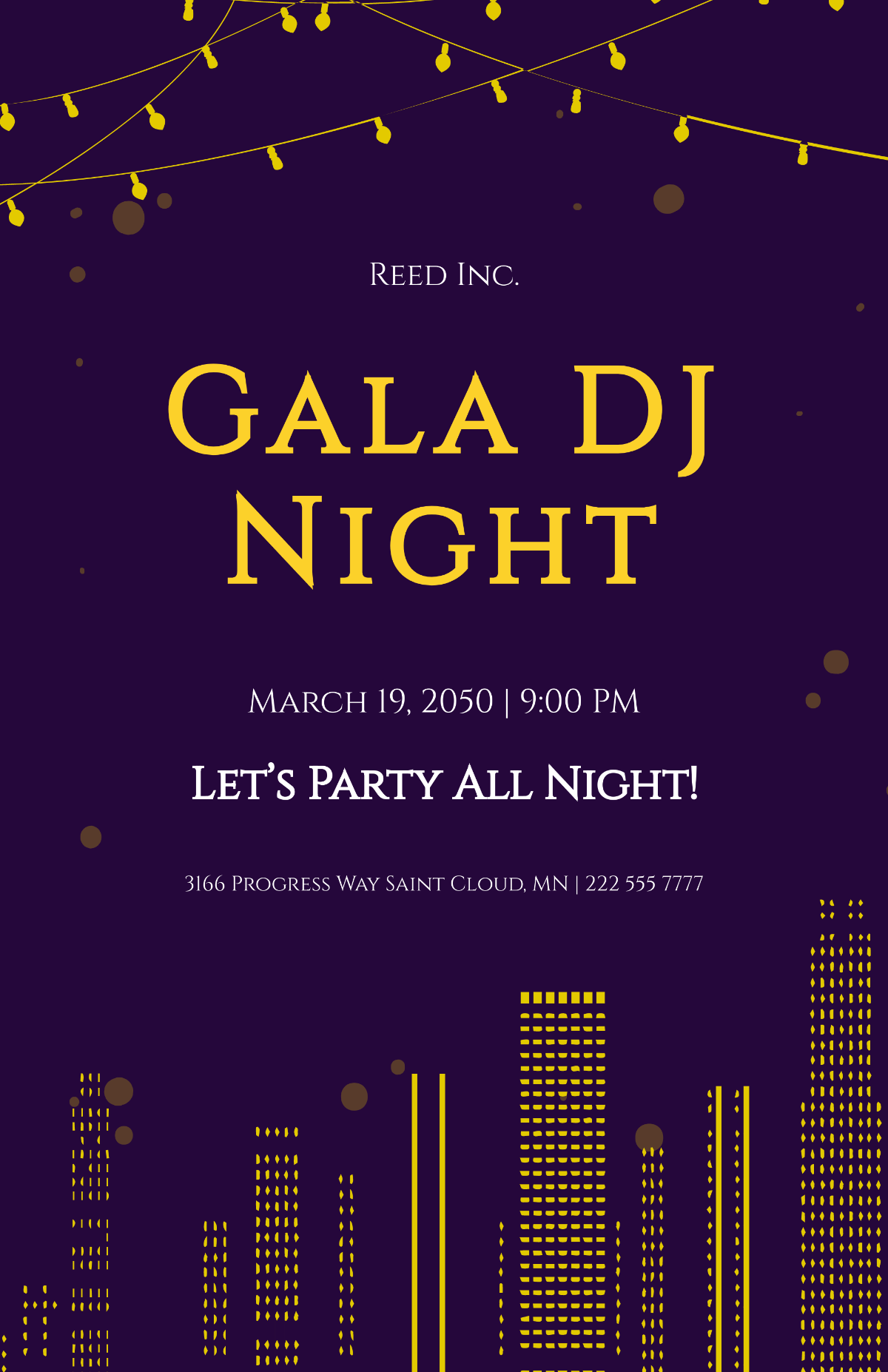Free Gala Dj Night Poster Template