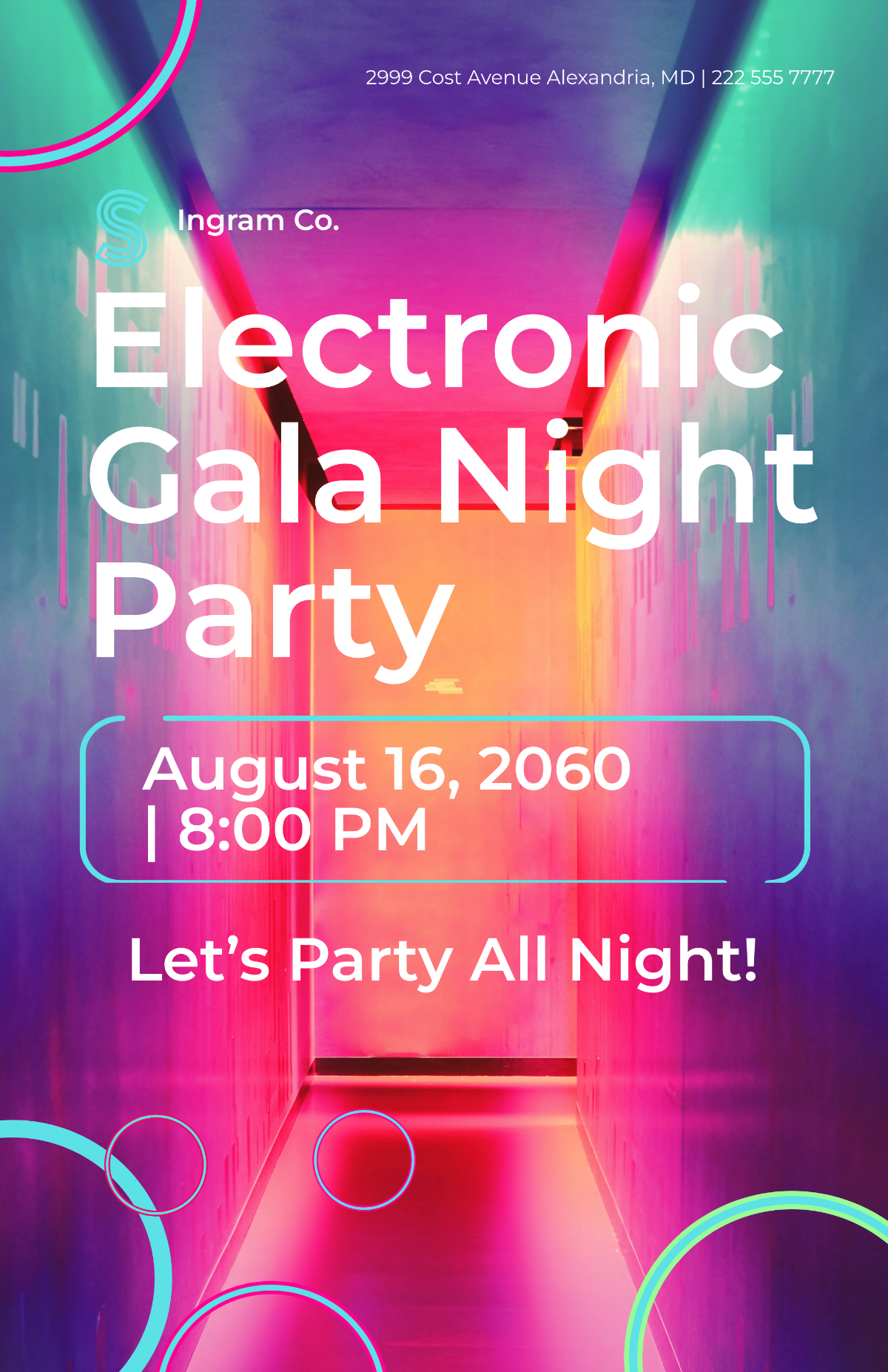 Electronic Gala Night Party Poster