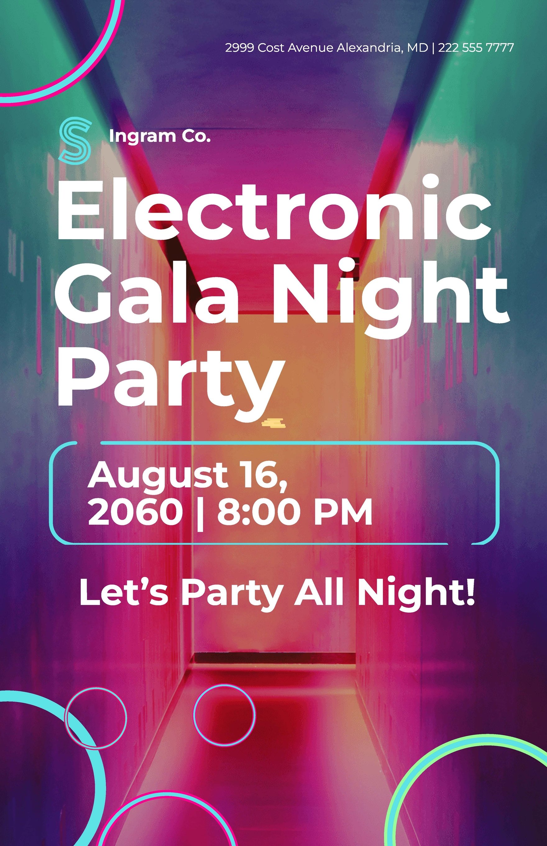 Electronic Gala Night Party Poster Template