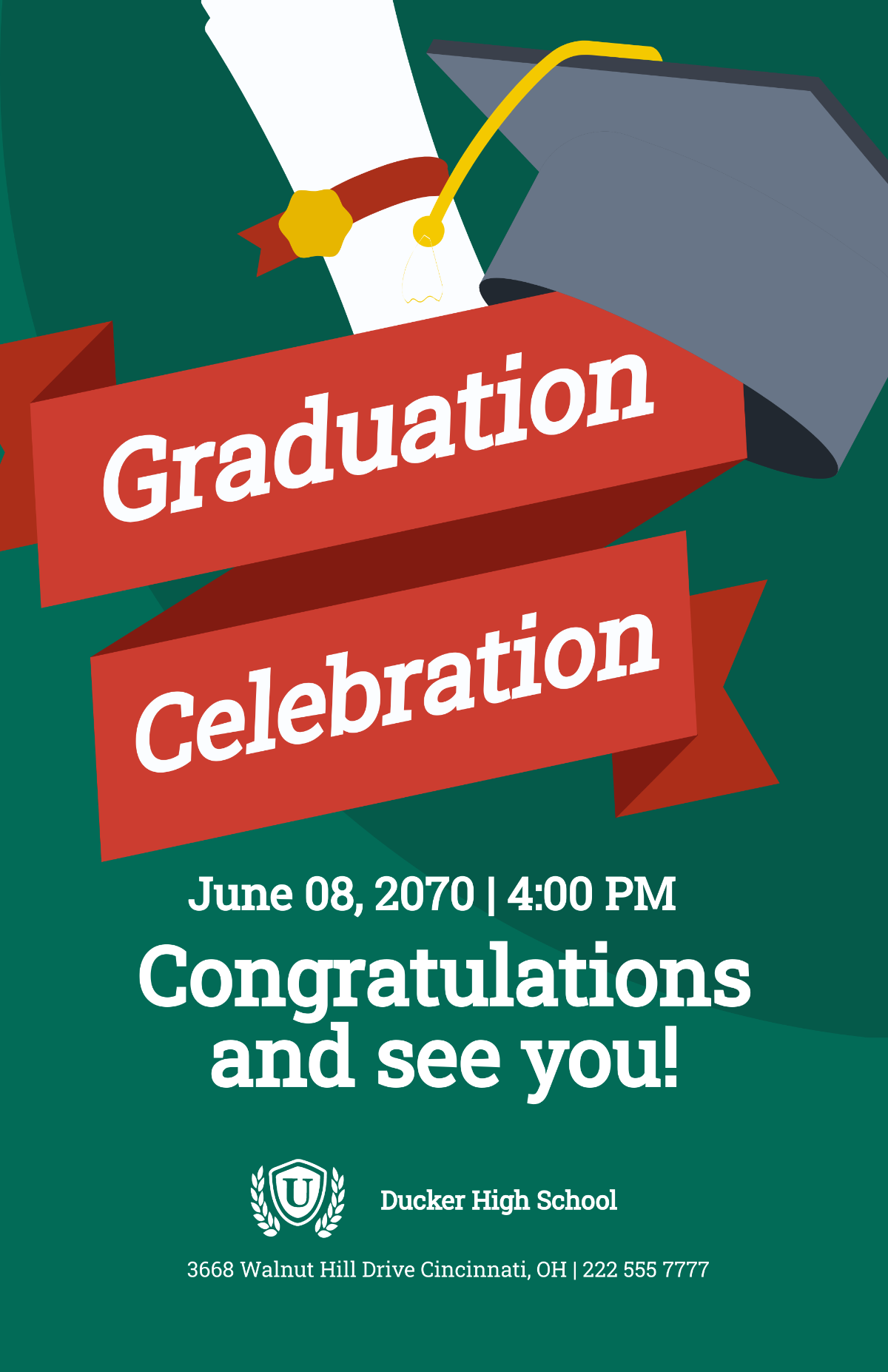 Free Graduation Celebration Poster Template