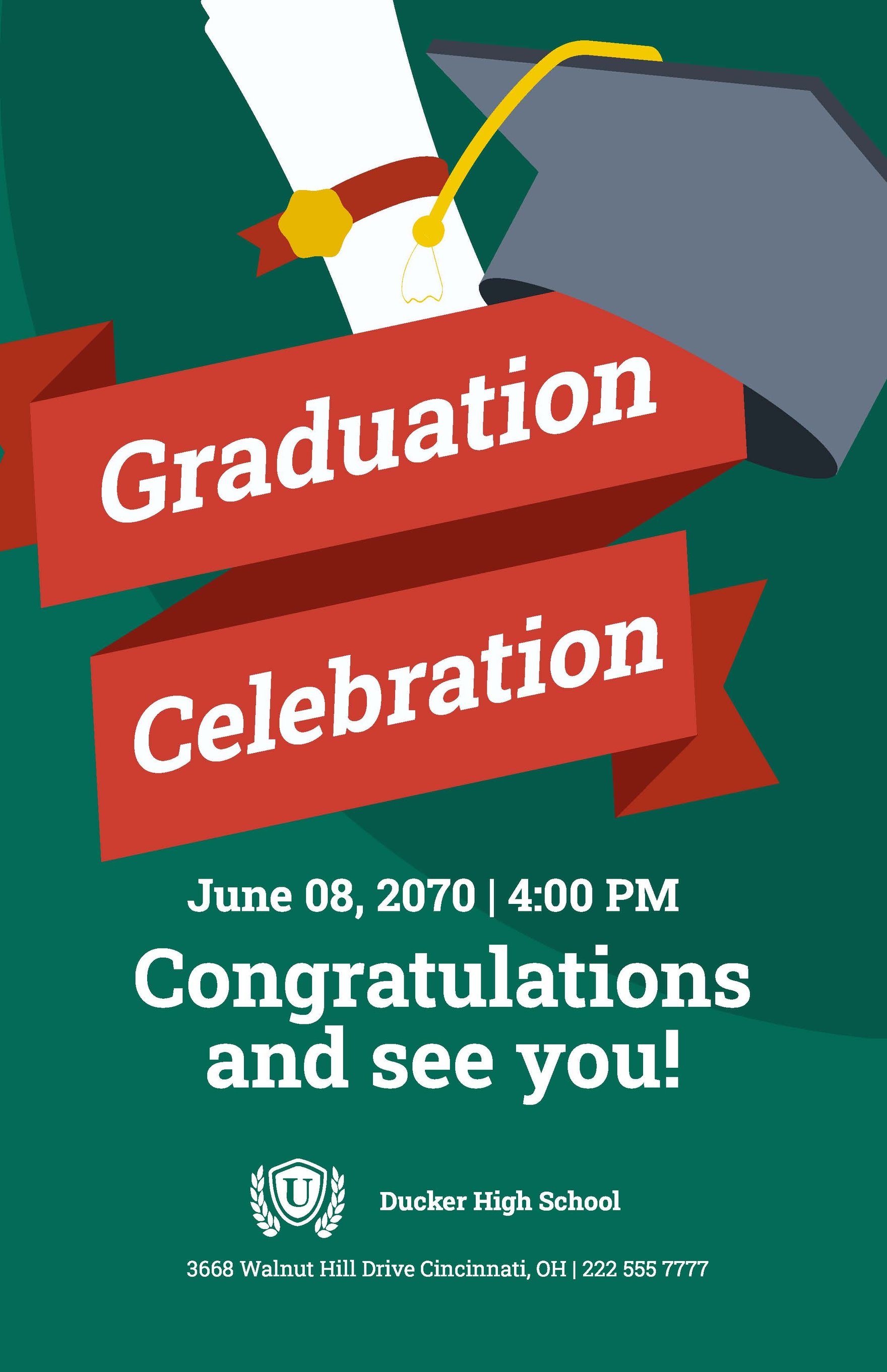Graduation Celebration Poster Template