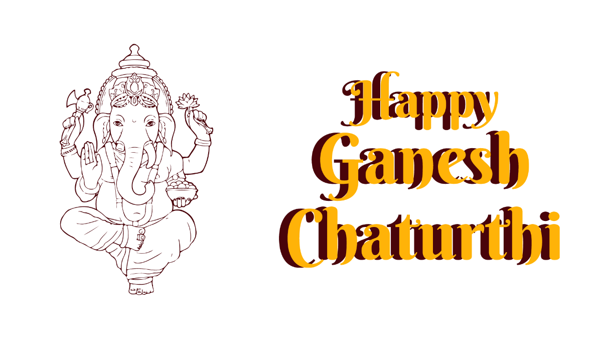 Ganesh Chaturthi Drawing background Template
