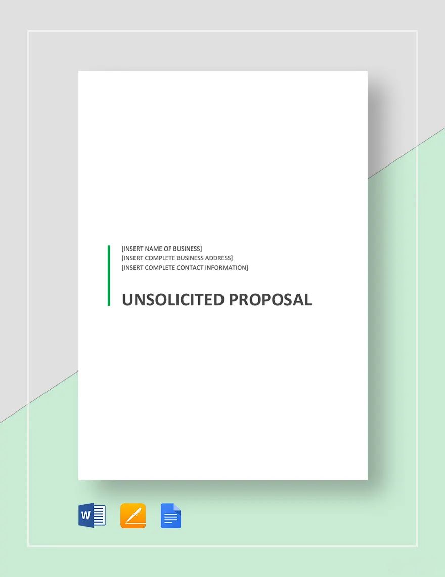 Unsolicited Proposal Template in Word, Google Docs, Apple Pages