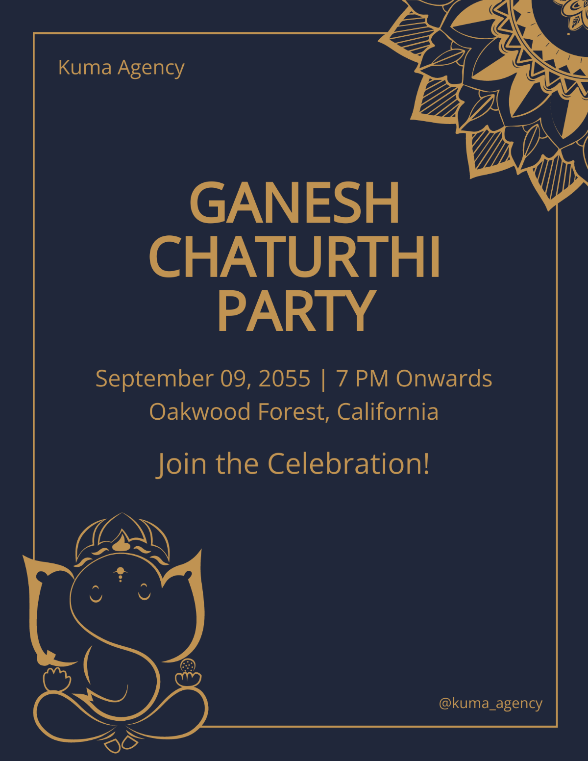 Ganesh Chaturthi Party Flyer Template