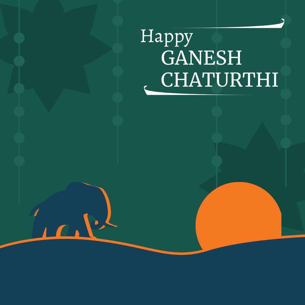 Happy Ganesh Chaturthi Vector Template
