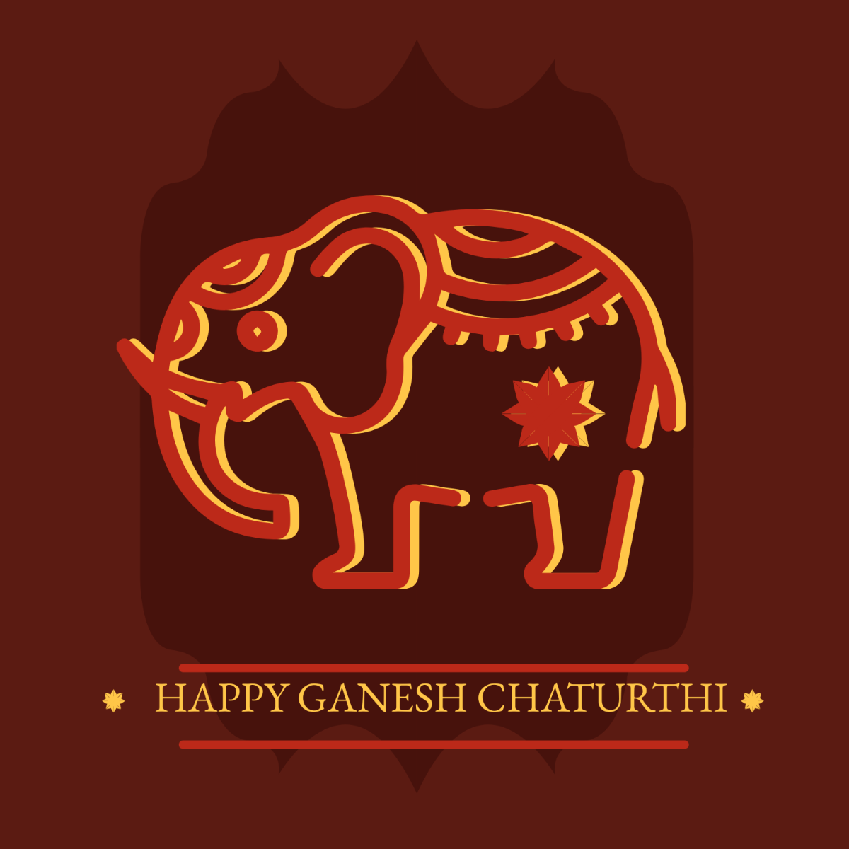 Happy Ganesh Chaturthi Illustration Template