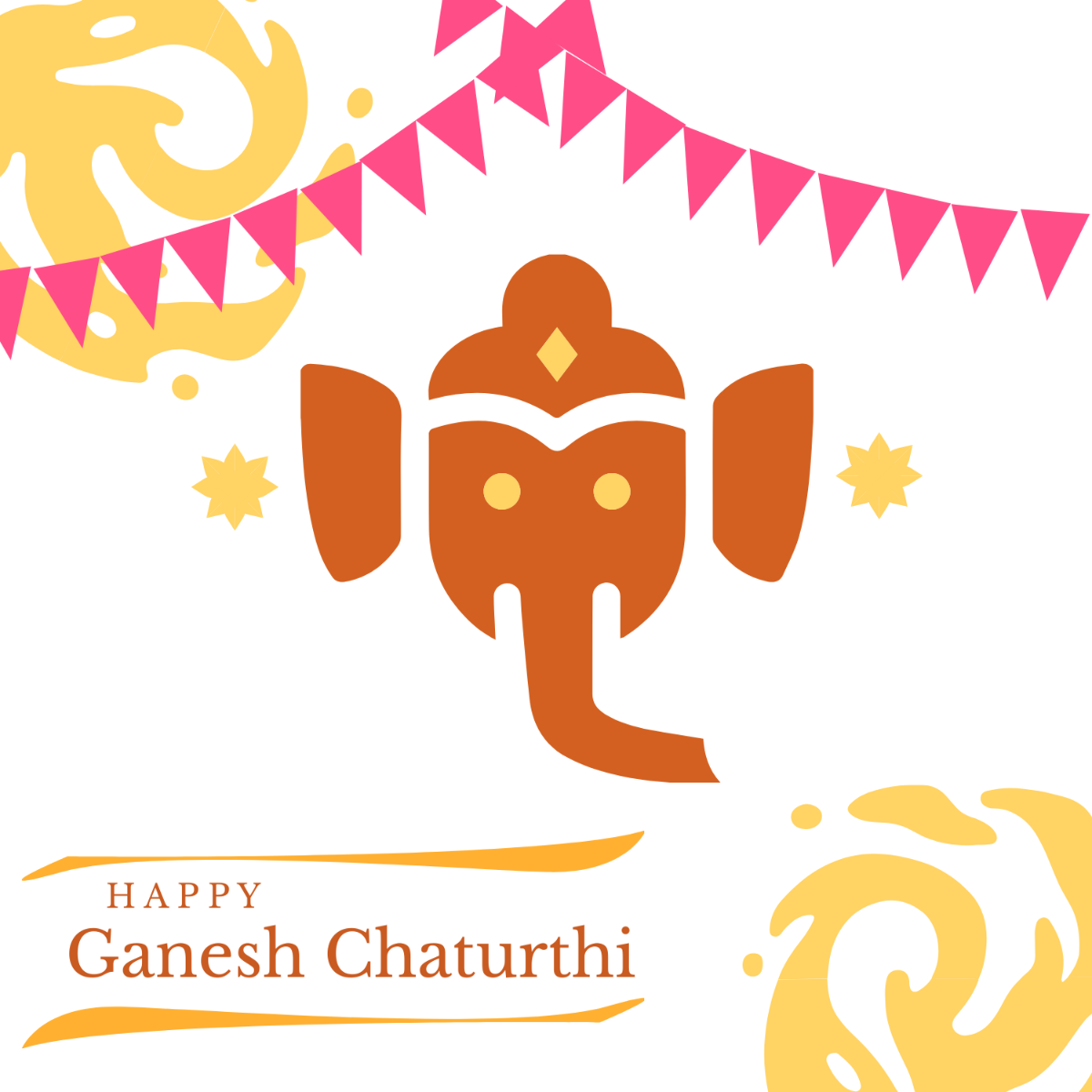 Ganesh Chaturthi Clipart Vector Template