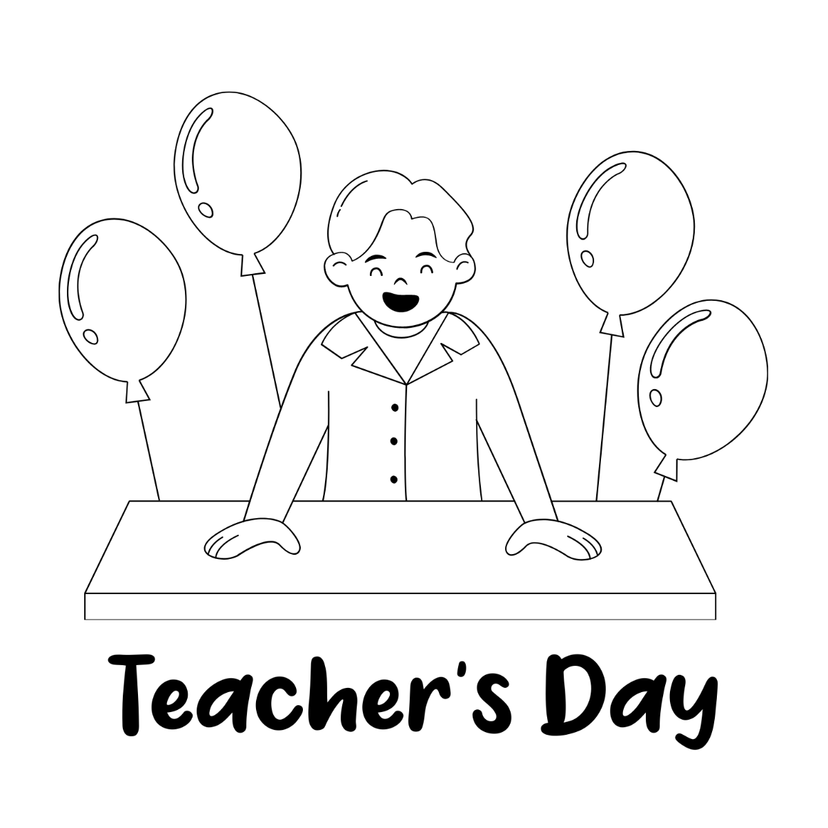 Teachers Day Concept Drawing Template