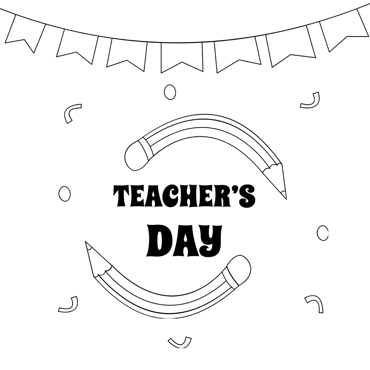 Teachers Day Promotional Drawing Template