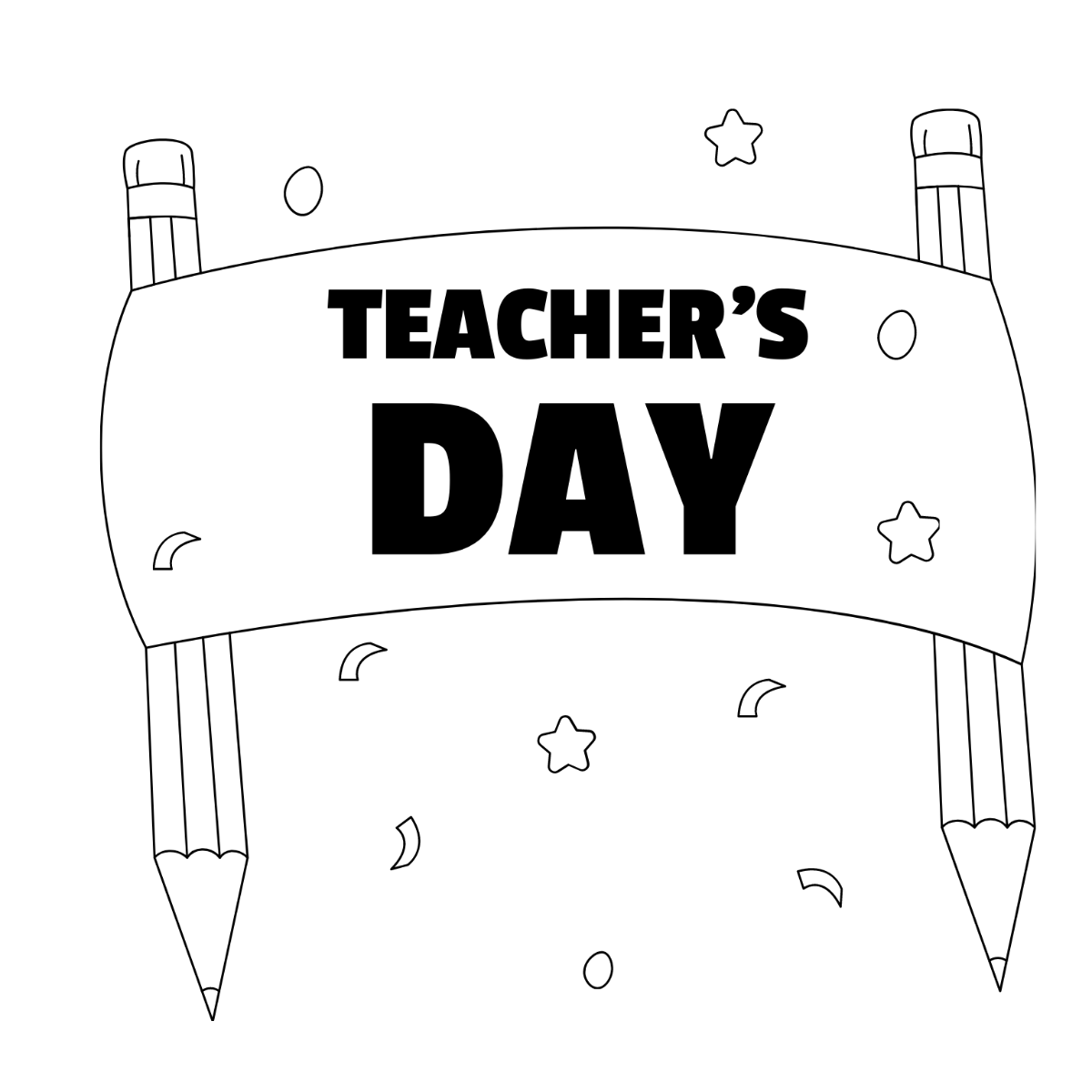 Teachers Day Banner Drawing