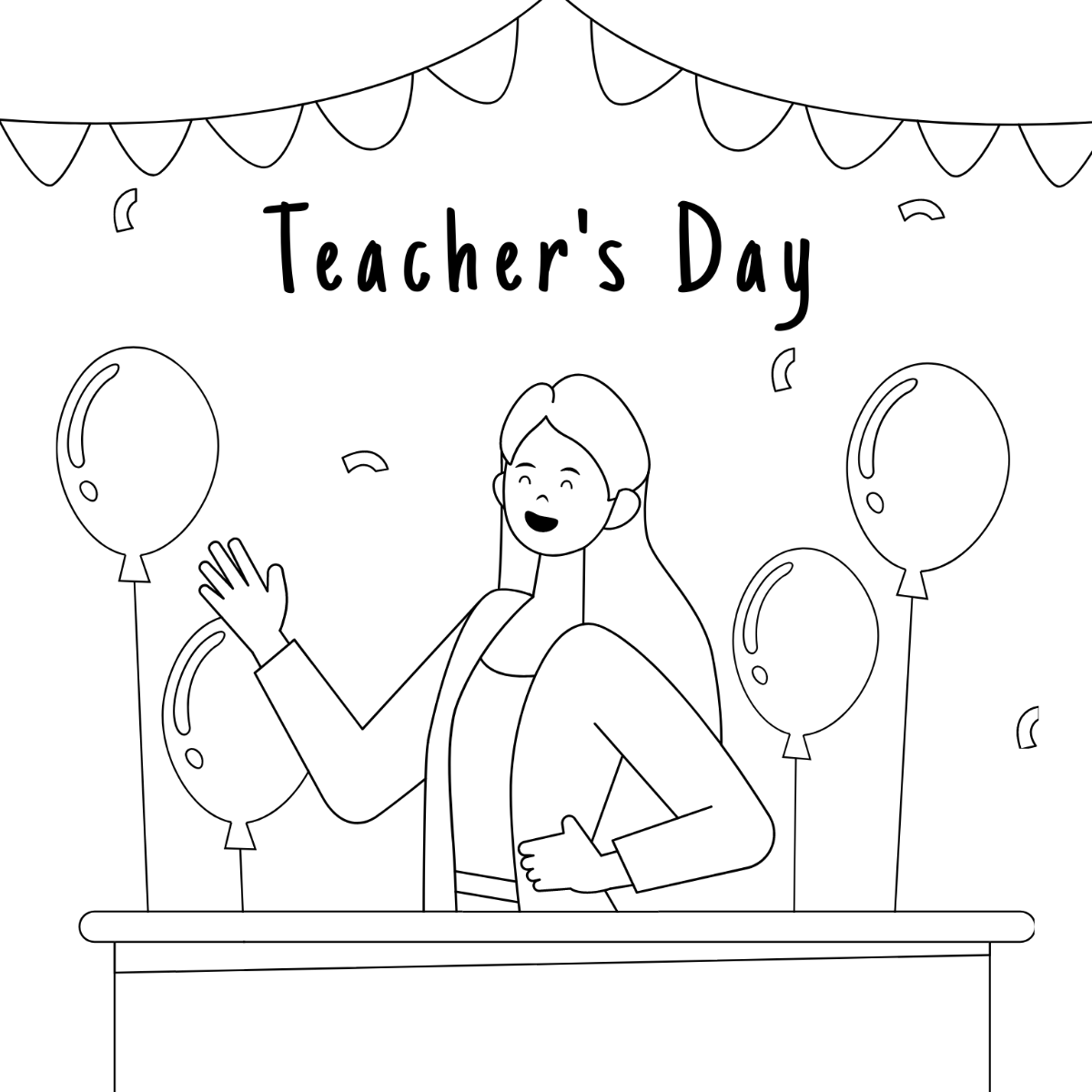 Teachers Day Congratulations Drawing Template
