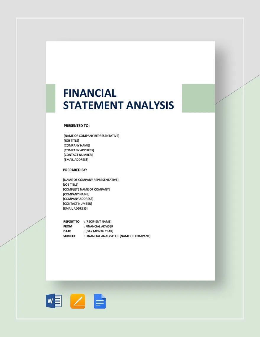 Financial Statement Analysis Template in Word, Google Docs, Apple Pages