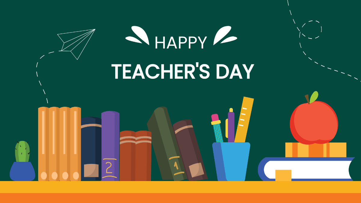 Free Flat Teacher's Day Background Template