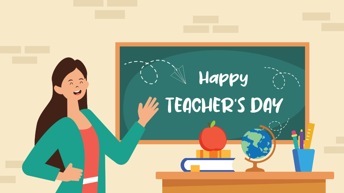 Happy Teacher's Day In Classroom Background Template
