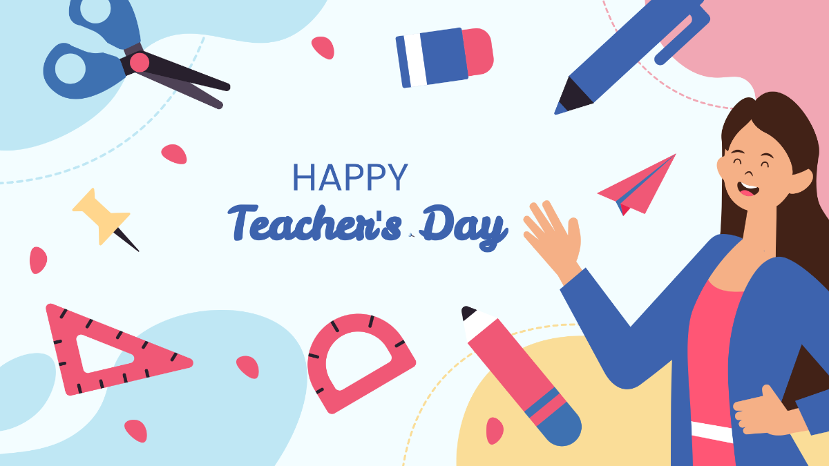 Free National Teacher's Day Background Template