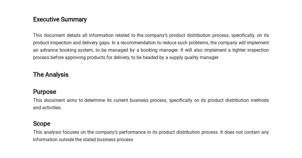 Business Process Assessment Template