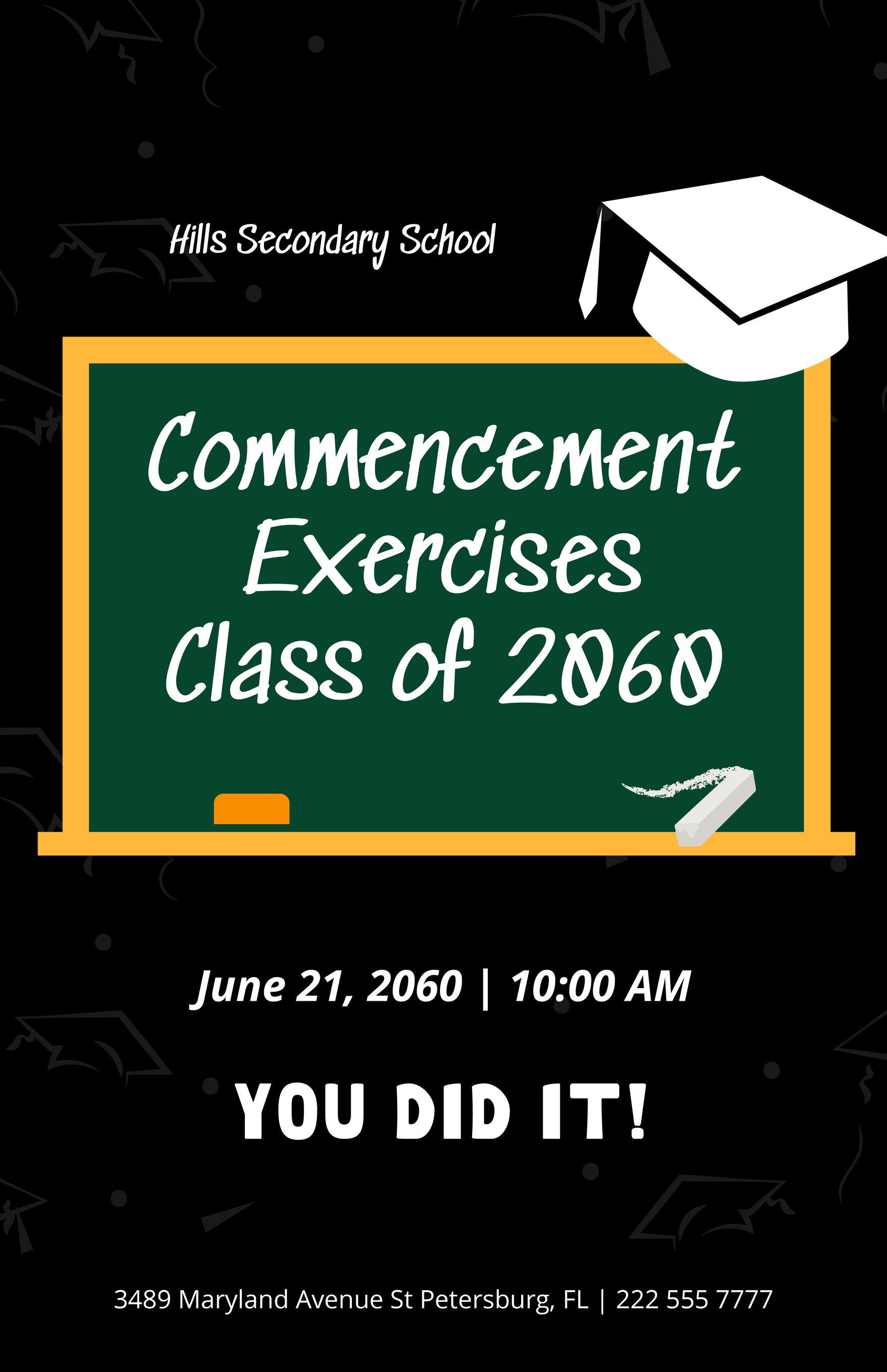 Chalkboard Graduation Poster Template