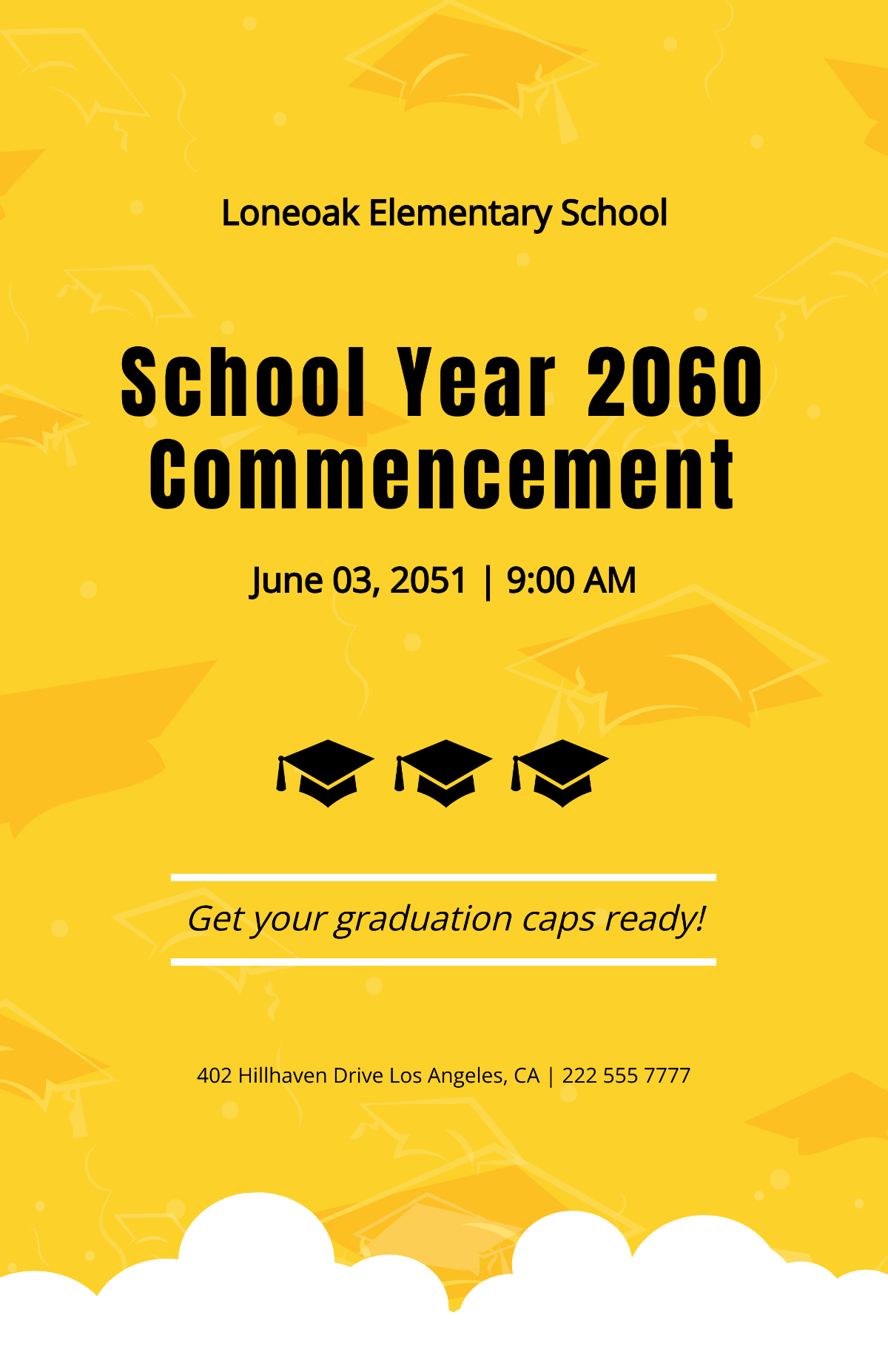 Free Elementary Graduation Poster Template