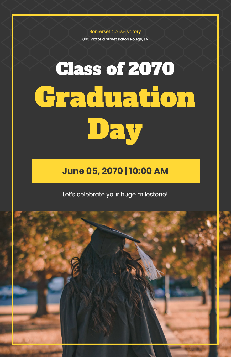 Graduation Day Poster Template In PSD Illustrator Word Publisher