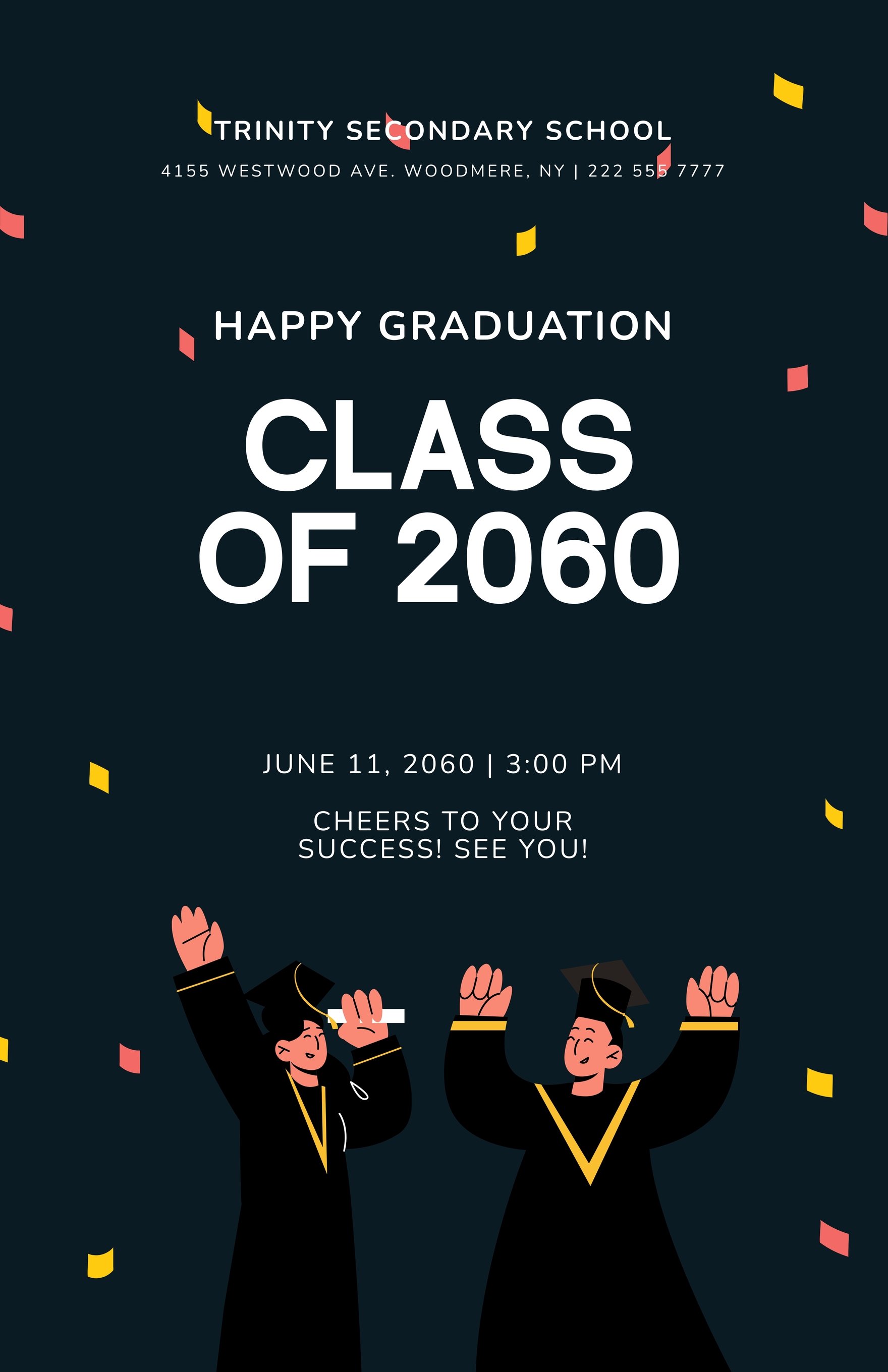 Free Happy Graduation Poster Template in Word, Google Docs, Illustrator, PSD, Apple Pages, Publisher