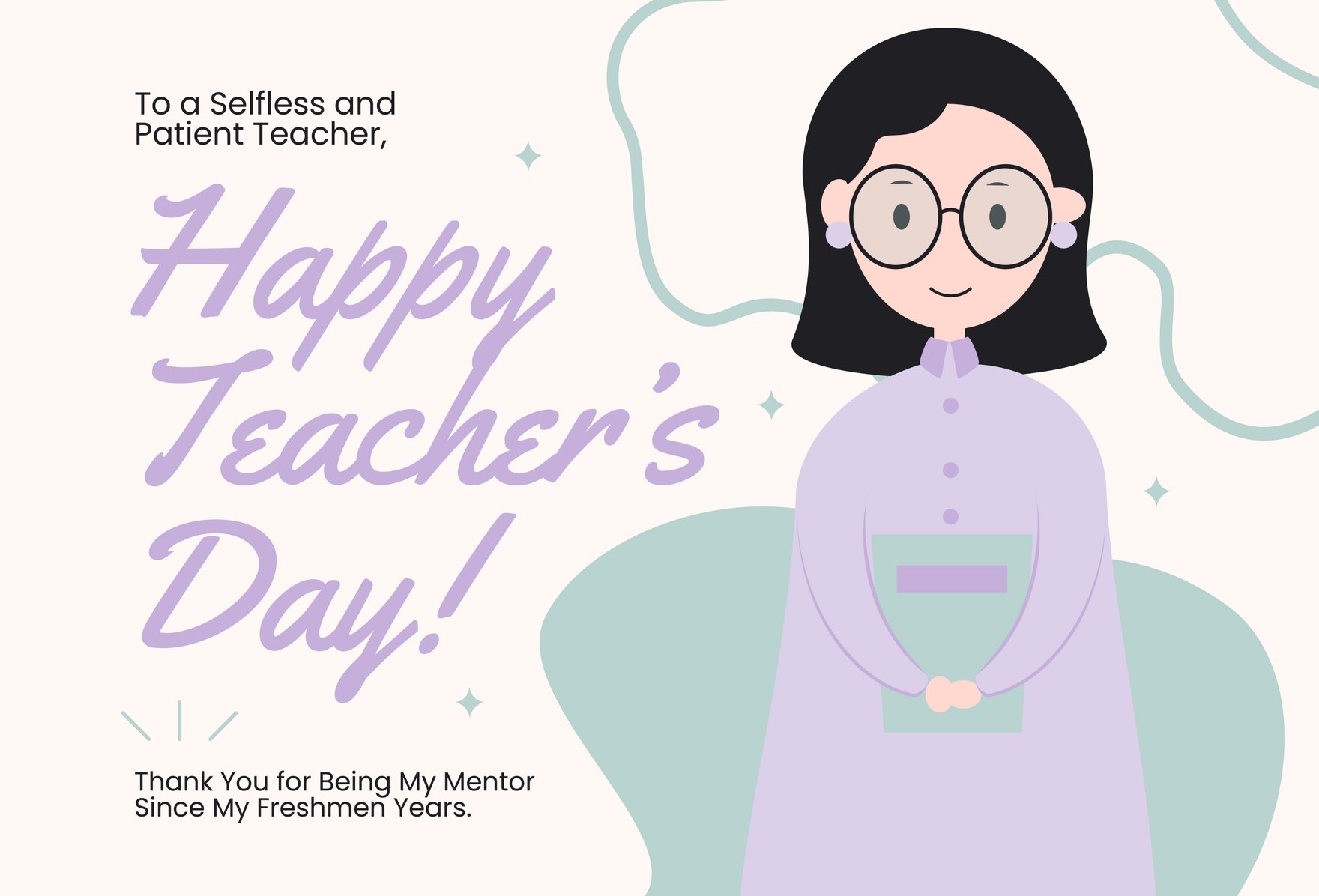 Simple Teacher's Day Greeting Card