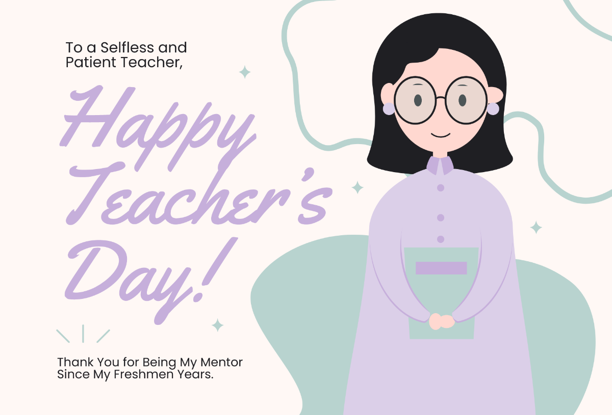 Simple Teacher's Day Greeting Card Template