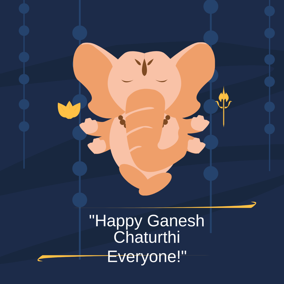 Ganesh Chaturthi Quote Vector Template