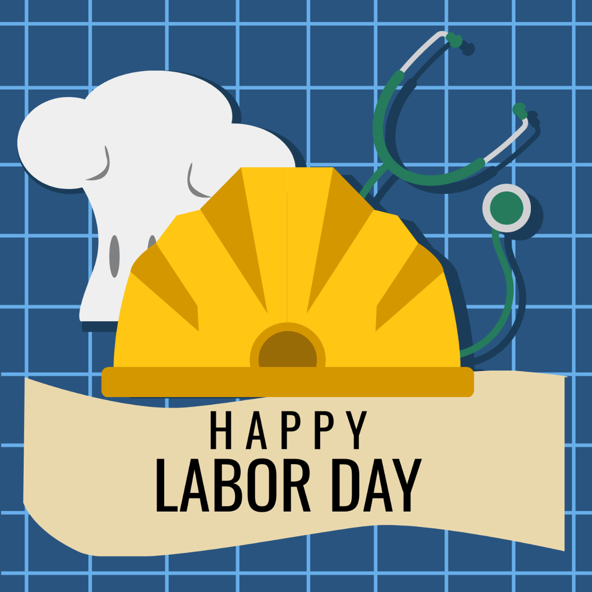 Free Labor Day Illustration  Template