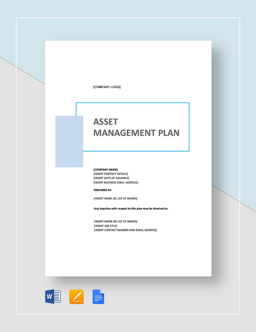 Simple Asset Management Plan Template