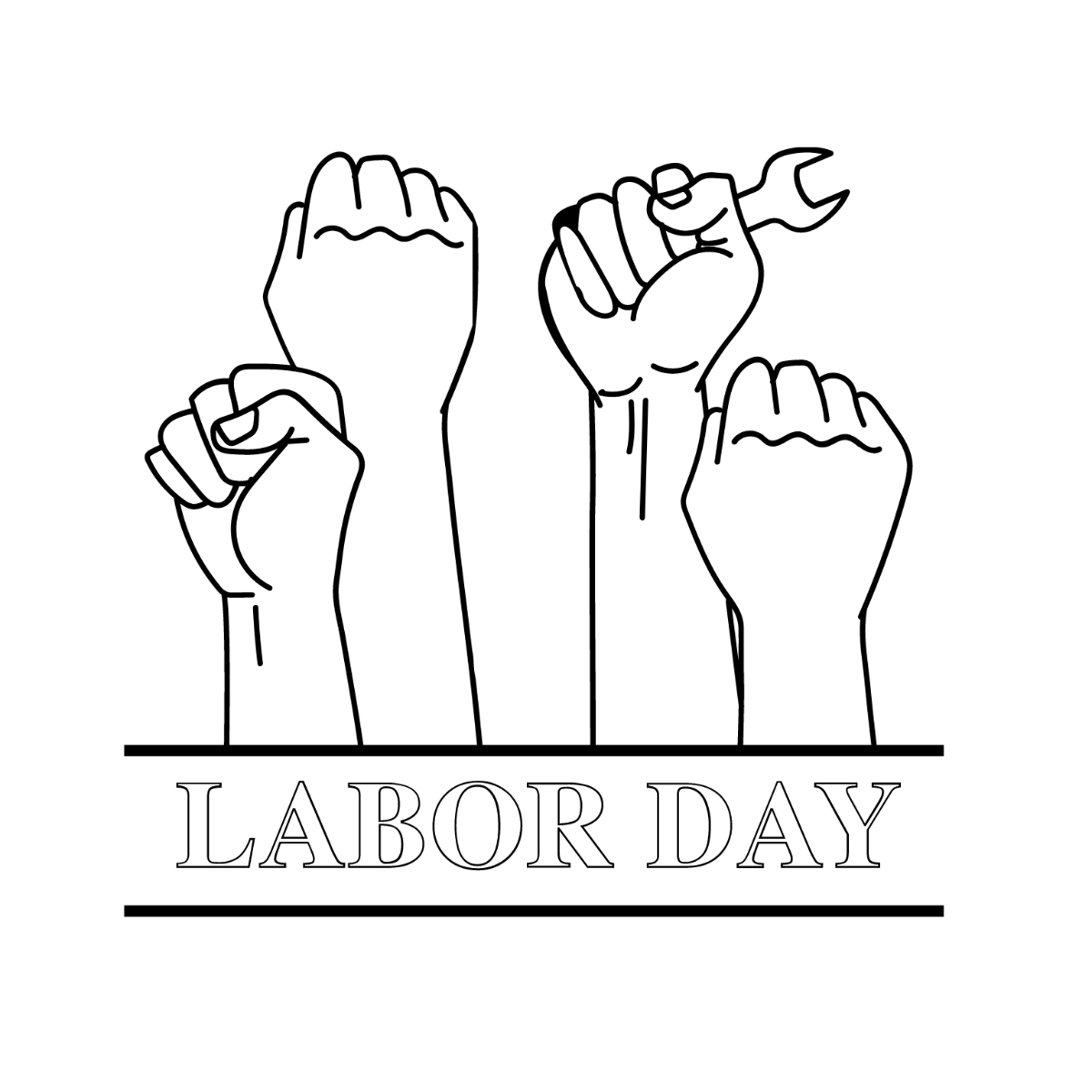 Labor Day Sketch Vector Template