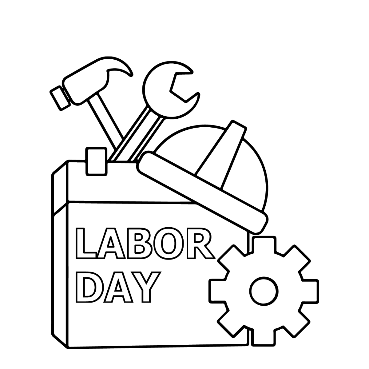Labor Day Drawing Vector Template