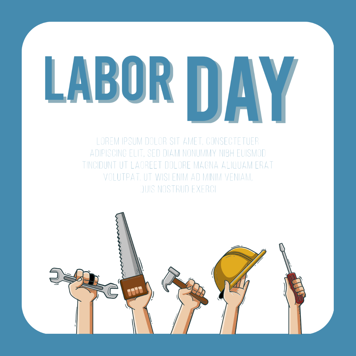 Labor Day Greeting Card Vector Template