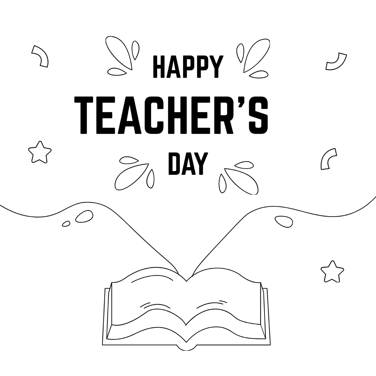 Teachers Day Graphic Drawing Template