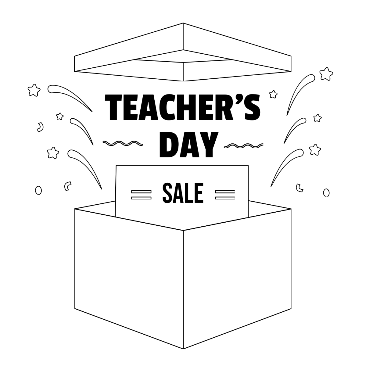 Teachers Day Sale Drawing Template