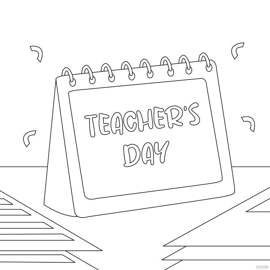 Teachers Day Calendar Drawing