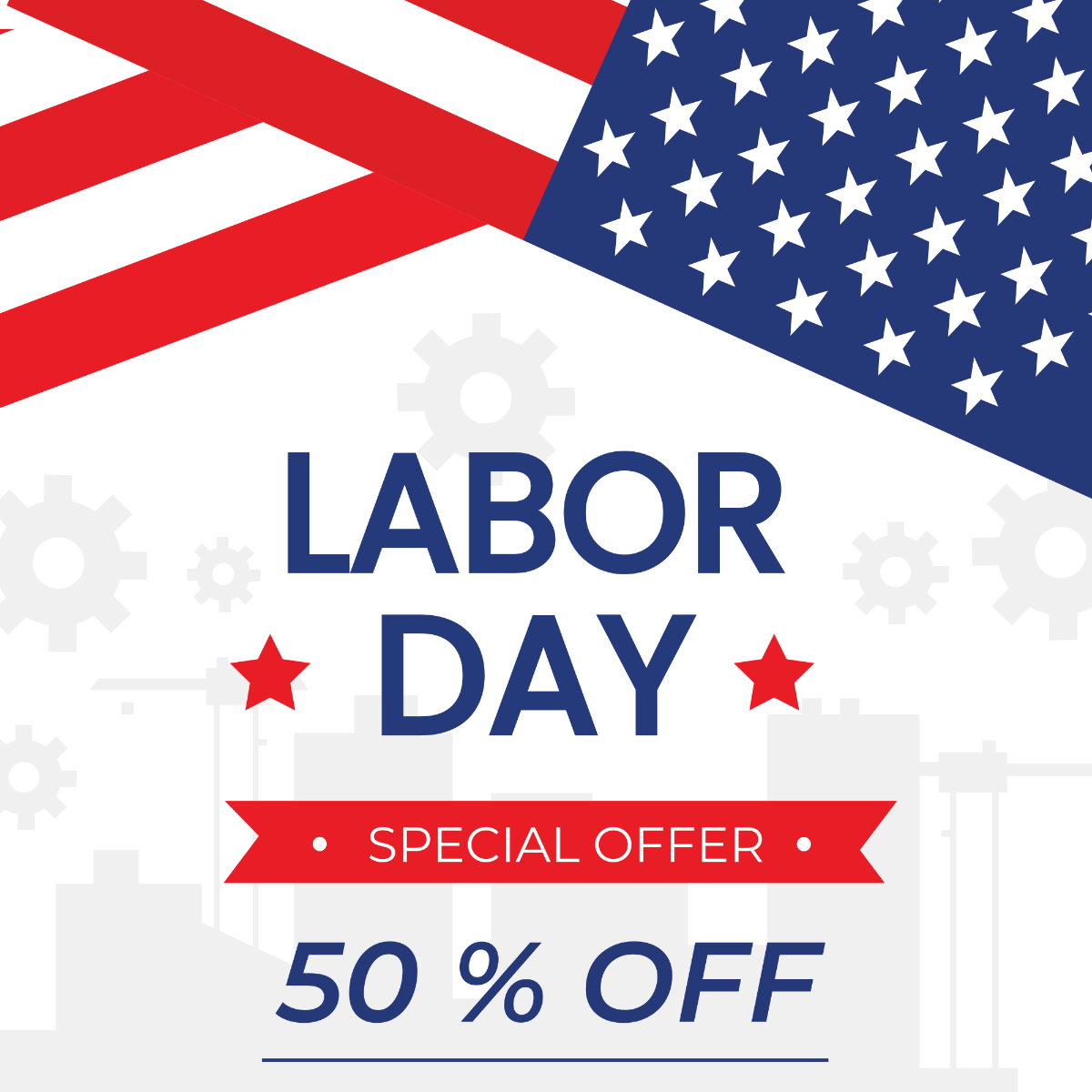Labor Day Promotion Vector Template
