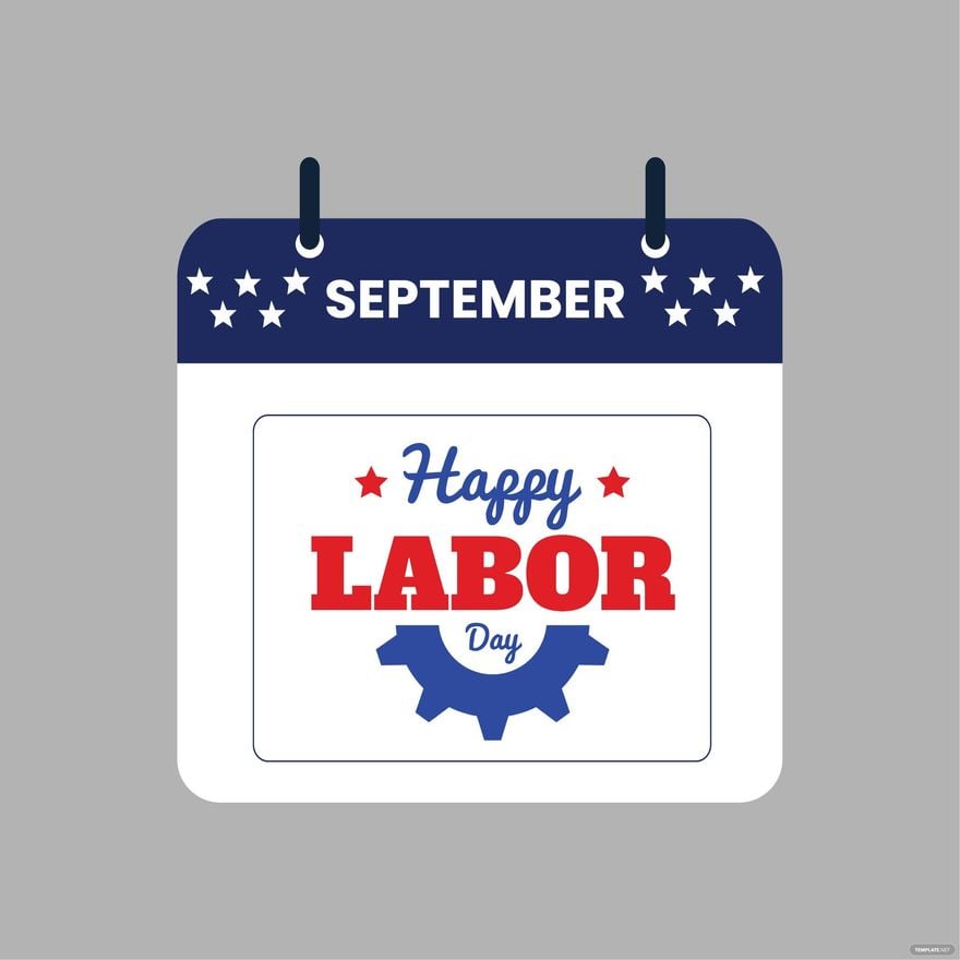 Labor Day Calendar Vector