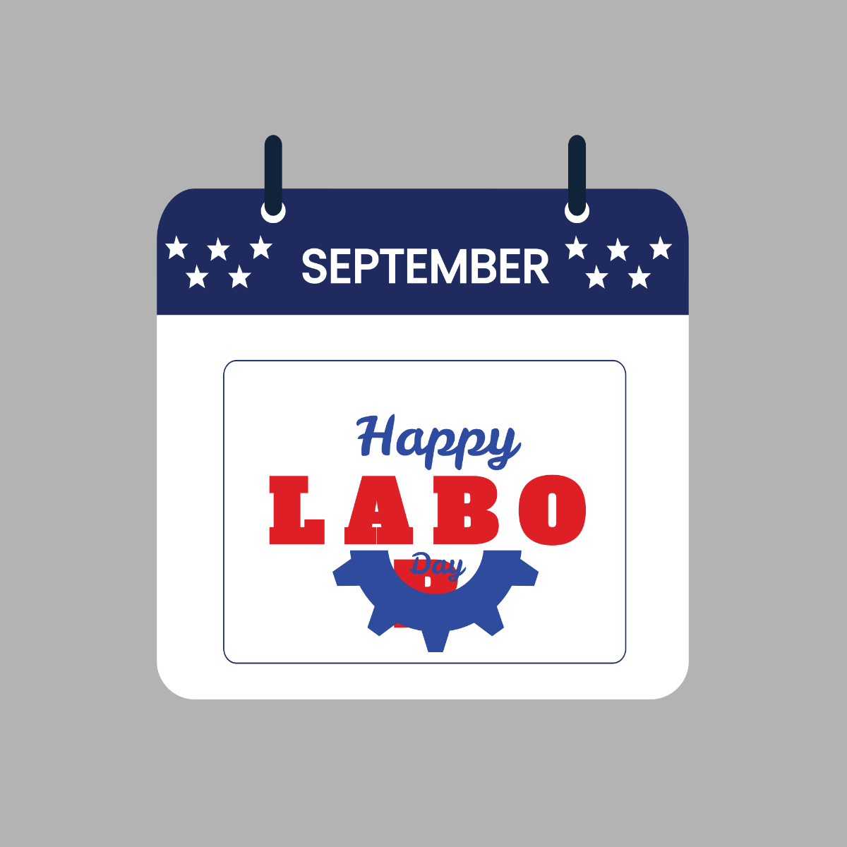 Labor Day Calendar Vector Template