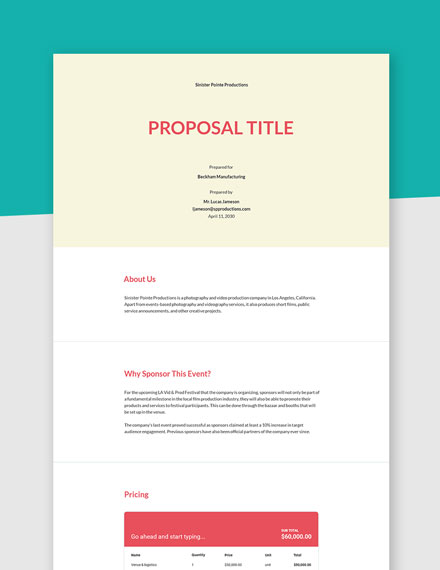 32+ Sponsorship Proposal Templates - Free Downloads | Template.net