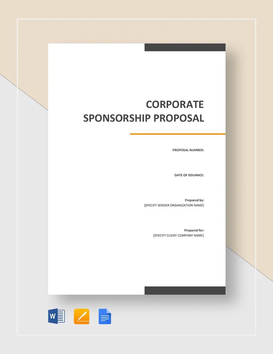 Corporate Sponsorship Proposal Template