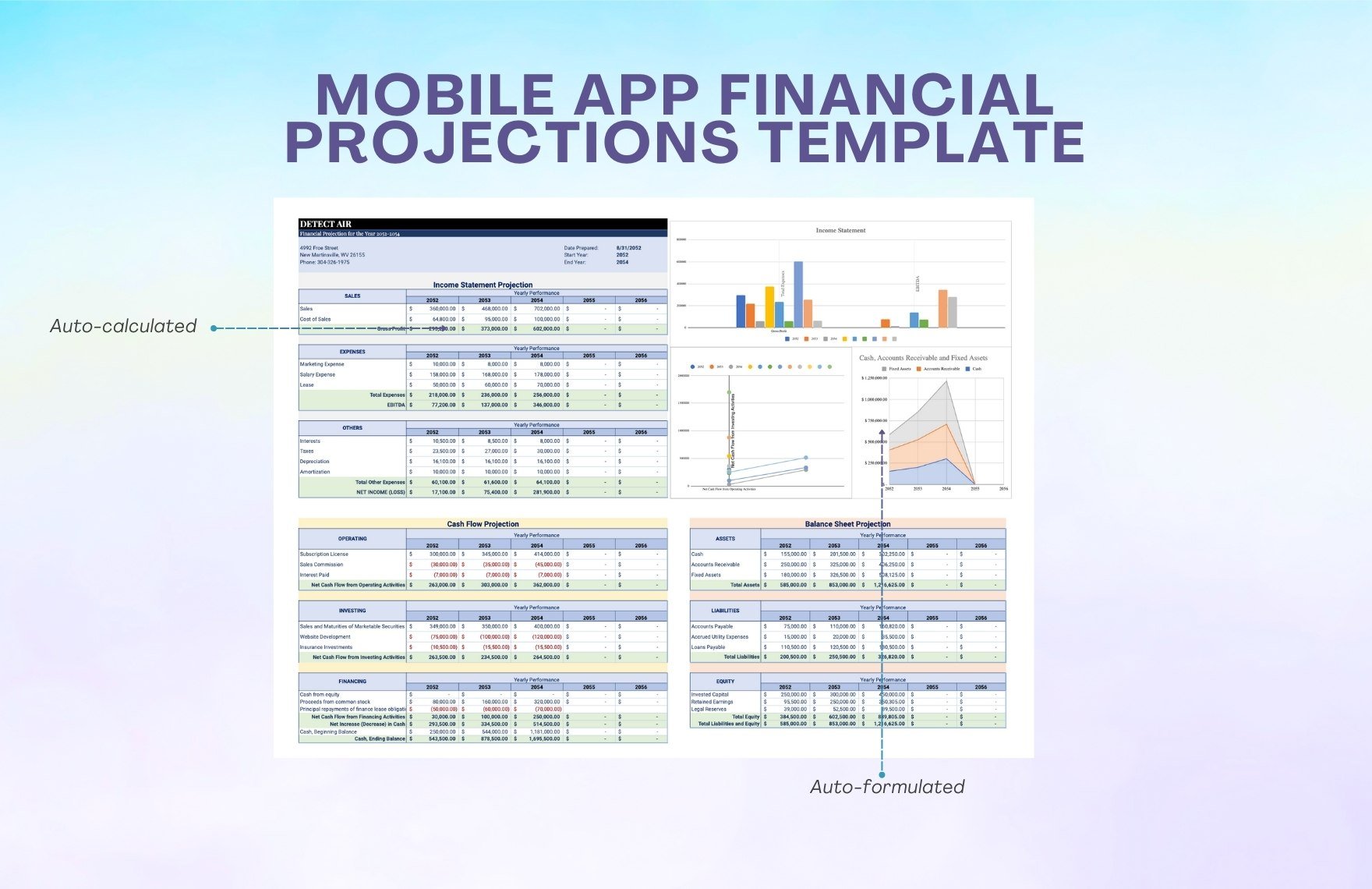 Mobile App Financial Projections Template