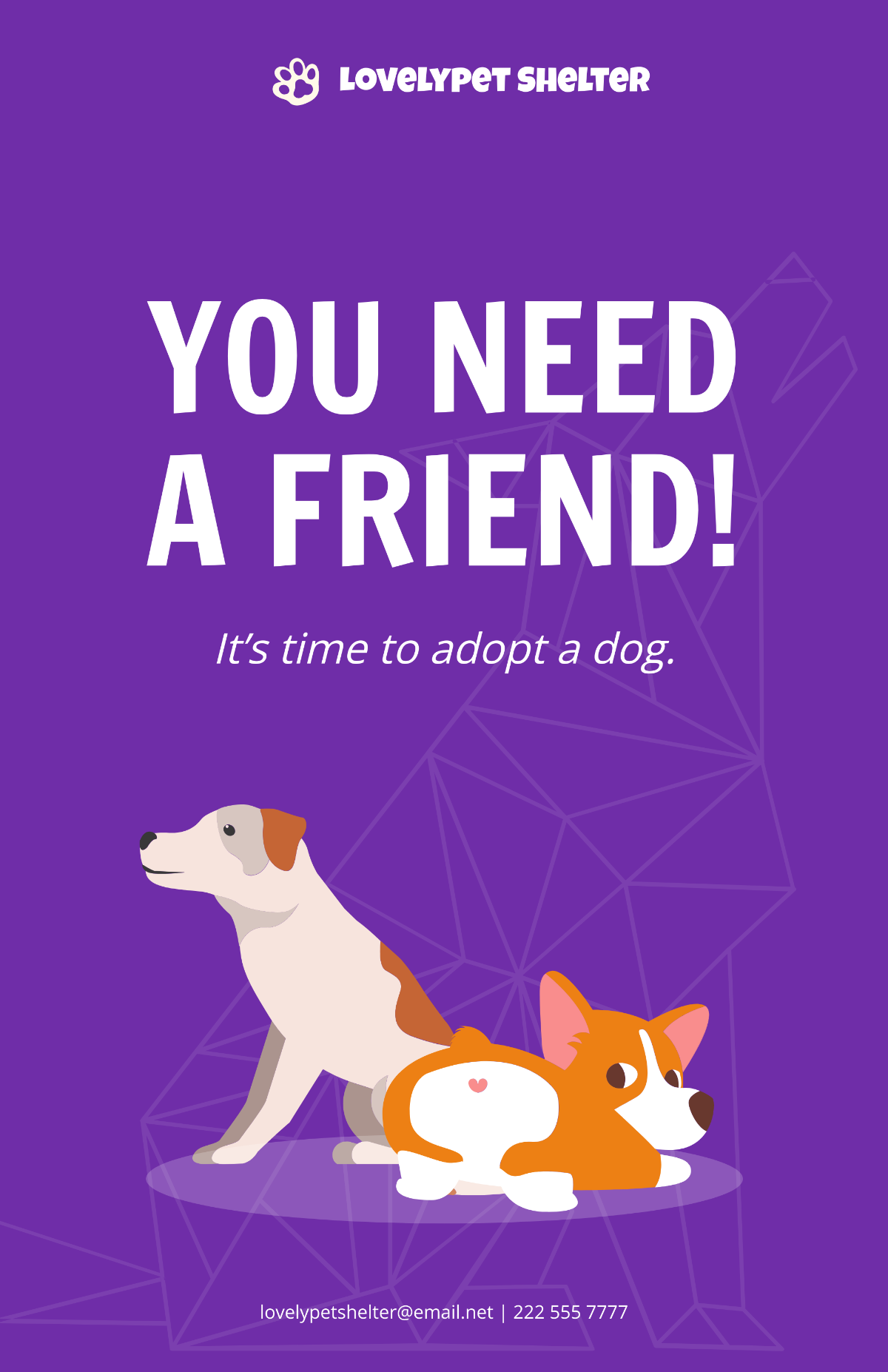 Creative Dog Adoption Poster Template