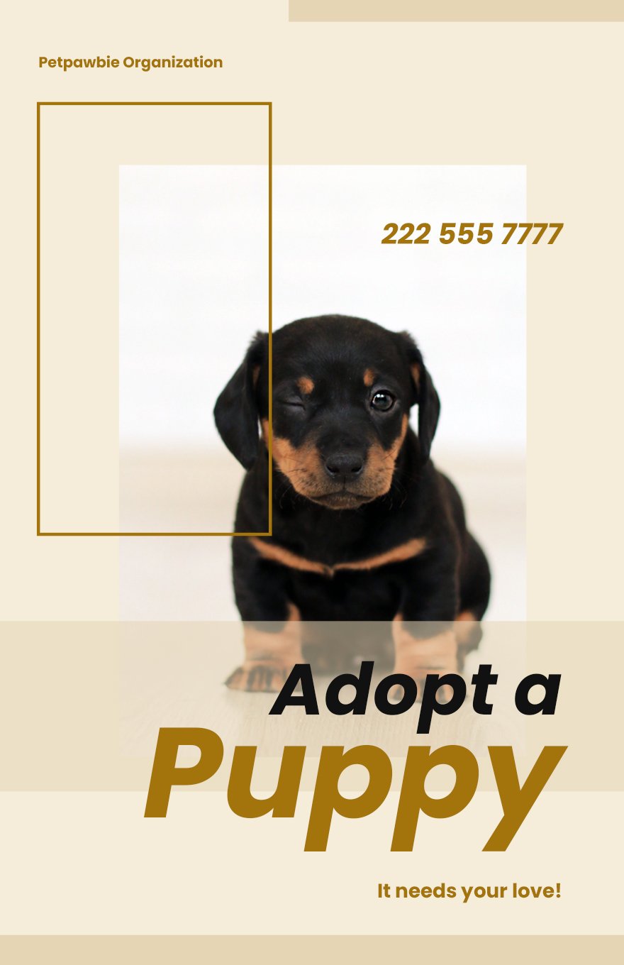 Puppy Adoption Poster Template