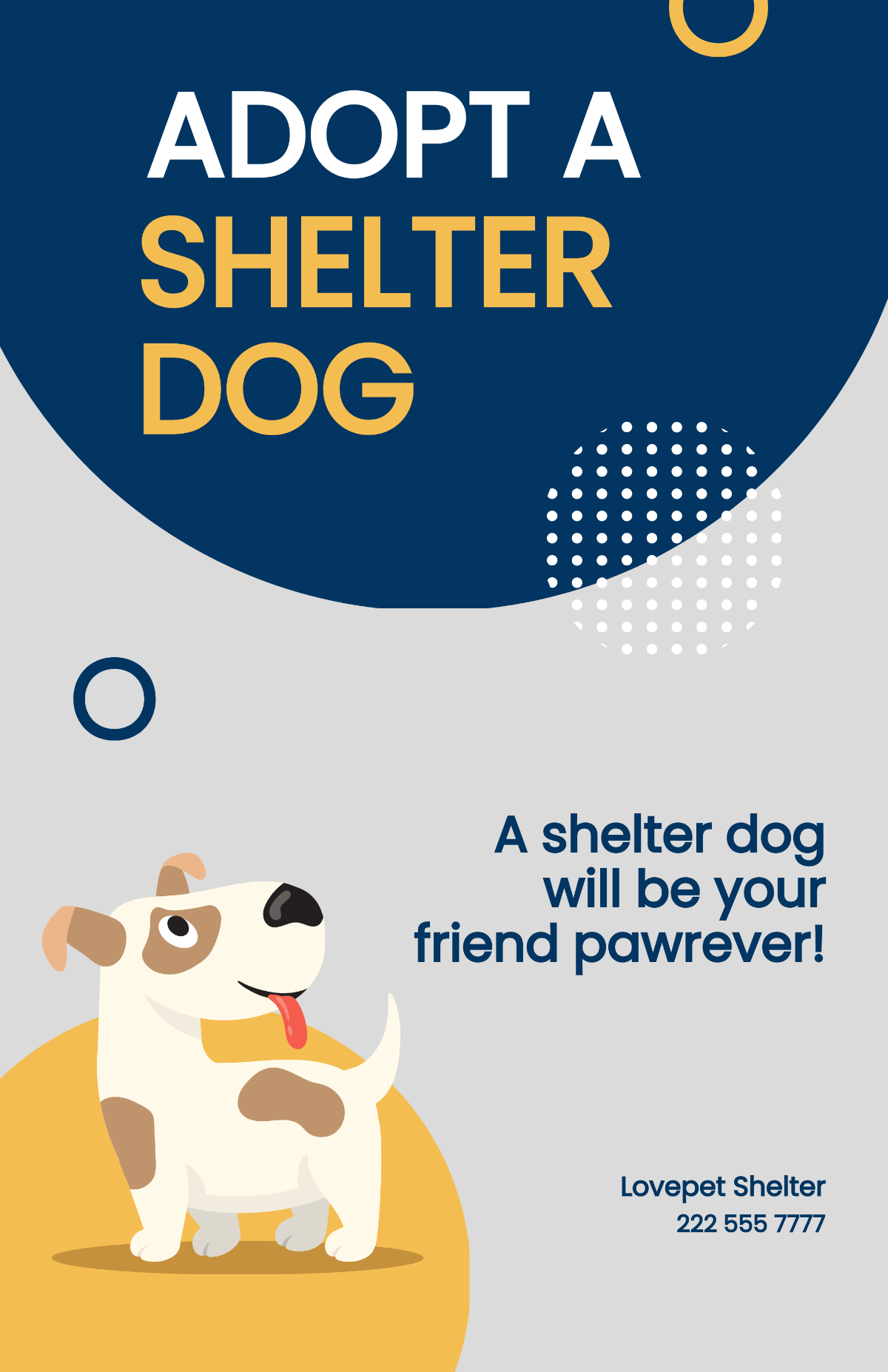 Free Adopt Shelter Dog Poster Template